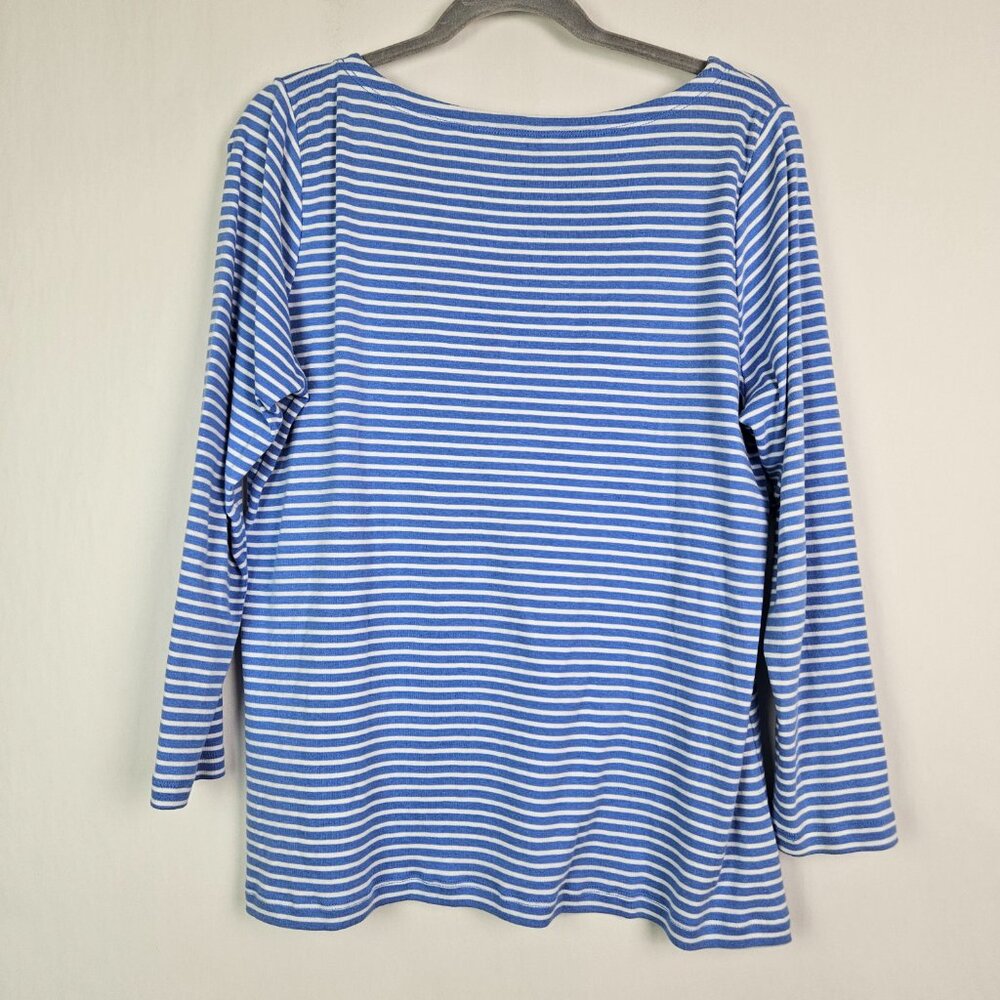 Vineyard Vines Blue and White Striped Long Sleeve Tee - Picture 5 of 6